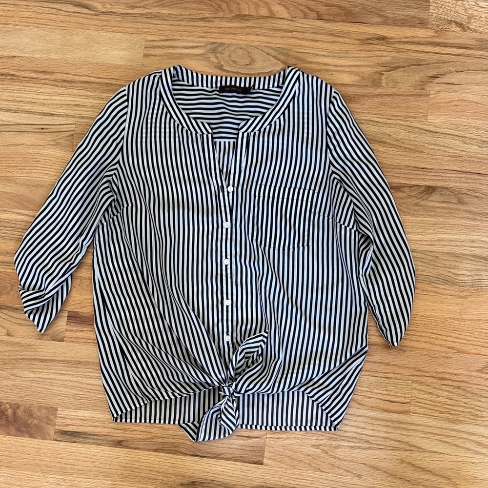 The Limited Black and White Striped Top